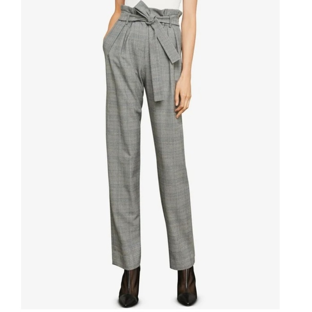 BCBGMAXAZRIA High Waist Pleated Paper Bag Pants